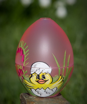 Vajíčko malované pro čajovou svíčku - kuřátko