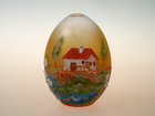 Vajíčko malované pro čajovou svíčku - chaloupka