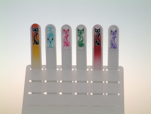 Skleněný pilník na nehty s malovaným dekorem