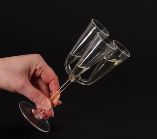 Trojsklenka na nožce 0,5 cl
