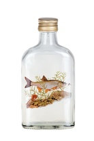 Dárková lahev ''Placatka'' na destilát 0,2 ltr s obrázkem sladkovodní ryby