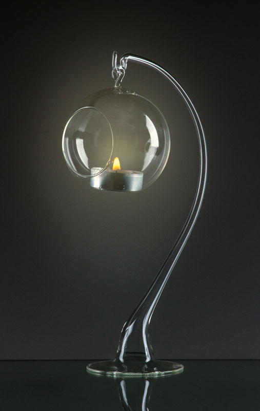 Skleněná koule se dnem pro čajovou svíčku - lampion