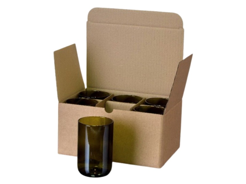 Set sklenek UNIVERSAL výšky 11,5 cm z lahví od vína v pěkné krabici