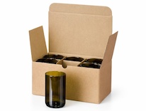 Set sklenek UNIVERSAL výšky 11,5 cm z lahví od vína v pěkné krabici