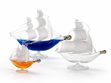 Láhev skleněná loď - plachetnice 0,05 ltr. (0,35 ltr.)