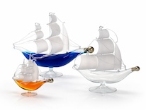 Láhev skleněná loď - plachetnice 0,05 ltr. (0,35 ltr.)