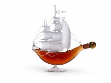 láhev skleněná loď - plachetnice 0,05 ltr