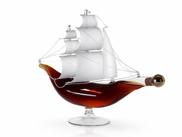 láhev skleněná loď - plachetnice 0,35 ltr