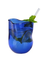 Modrá sklenička BLUE organického tvaru