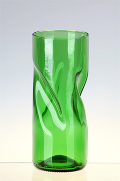 Cool váza z láhve od vína - barva světle zelená - designové i funkční zatvarování