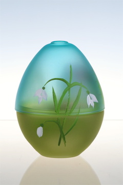 Vajíčko malované pro čajovou svíčku - chaloupka - zadní strana