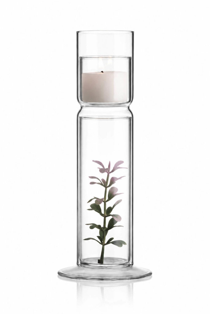 Svícen/váza DecorLight LONG s naší dekorací