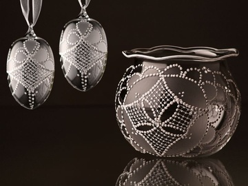 Malovaná dóza pro čajovovou svíčku - malovaná krajka