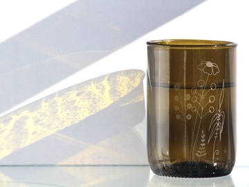 Sklenka Luční doušek  - antik. zelená