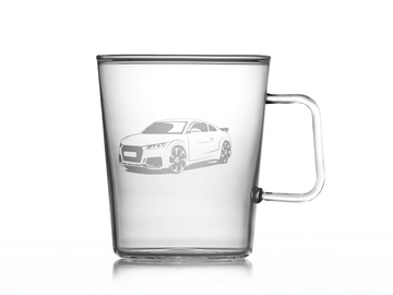 Skleněný hrnek 200 ml s pískováním - Tomáš - auto (varianta 3.)