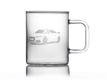 Skleněný hrnek 200 ml s pískováním Emil - auto (varianta 3.)