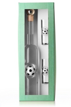 Sada Fotbal láhev 0,35 ltr., 2x odlivka - dárková krabice (trávová)
