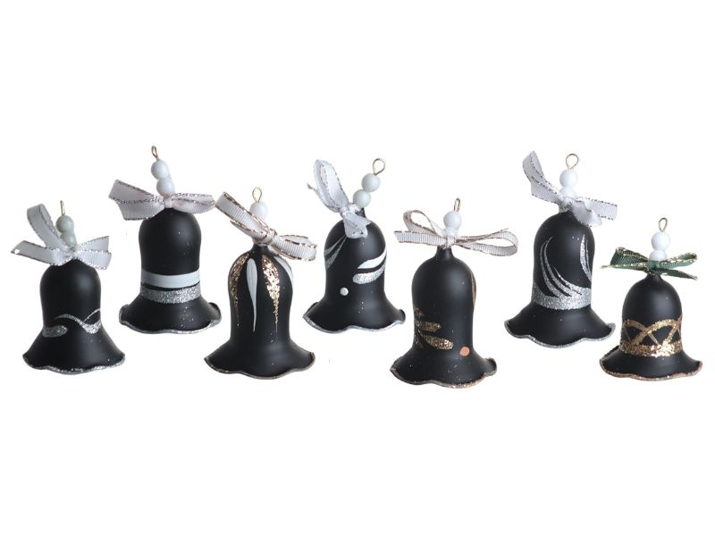 Elegantní MINI zvoneček s mašličkou - černý