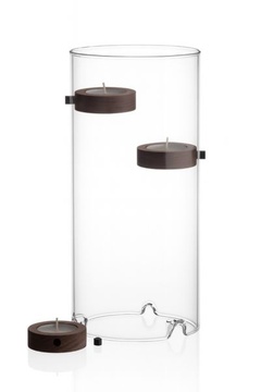 Levitující svícen FlyCandle - dubové kalíšky s magnetem