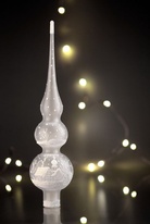 Vánoční skleněná špička na stromek - ručně malovaná 