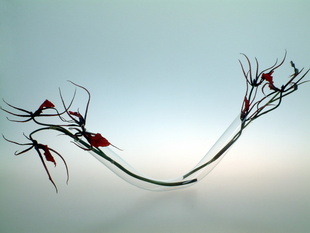 oboustranná skleněná váza Free - orchidej