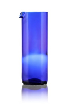 Modrá karafa z lahve od vína 0,6 l 
