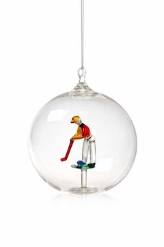 Vánoční ozdoba koule s očkem - golfista
