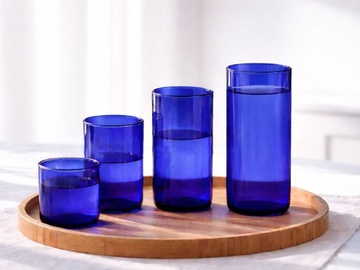 Modrá sklenka - 0,2 l, 0,3 l, 0,4 l, 0,5 l