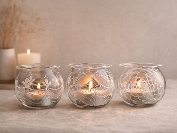 Malovaná dóza pro čajovovou svíčku - tři motivy