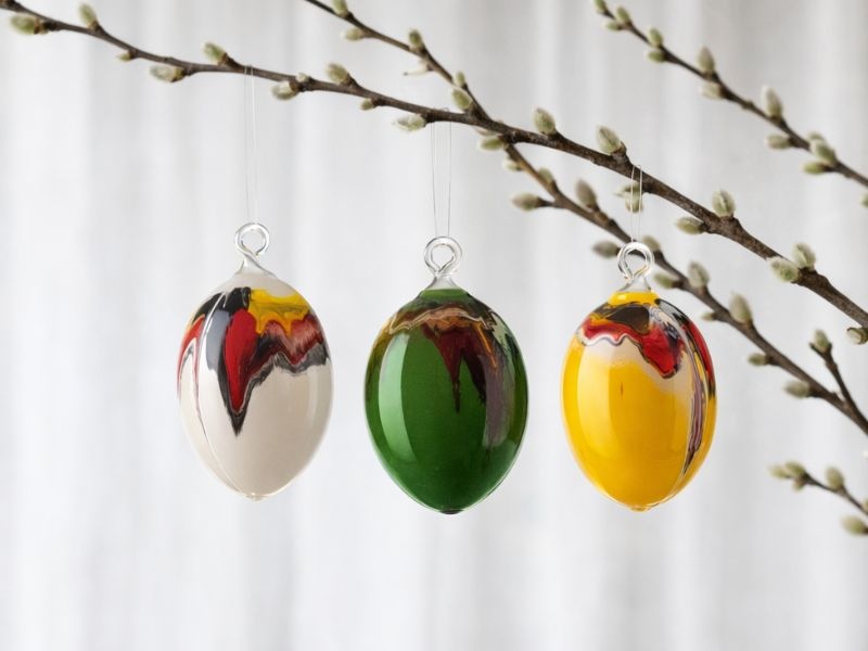 Velikonoční ozdoba - duhové vajíčko s očkem