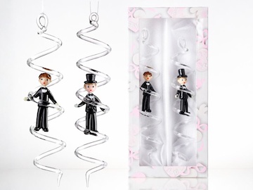 Svatební spirály - ženich a ženich, dárková krabička 