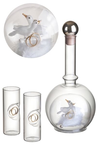 Skleněná láhev s Výdutí 0,2l Holubičky