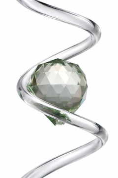 Spirála s broušenou kuličkou - zelená