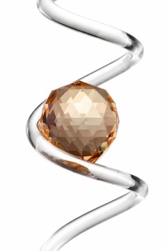 Spirála s broušenou kuličkou - topas