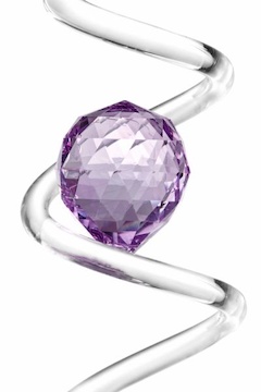 Spirála s broušenou kuličkou - fialová