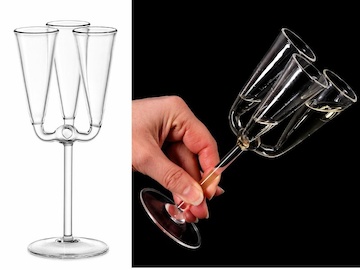 Trojsklenka na nožce 0,04 l