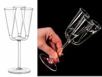 Trojsklenka na nožce 0,04 l