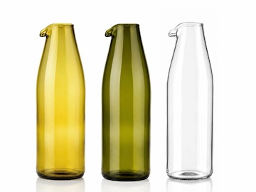 Upcyklovaná karafa z lahve od vína 0,7 l - Amber / Antik / Čirá