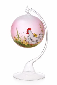 Velikonoční malovaný lampion na skleněném stojanu 