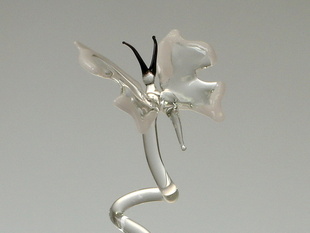 Skleněná tyčinka pro orchidej - motýl bílý