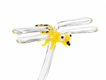 Skleněná tyčinka pro orchidej - vážka žlutá