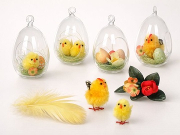 Foukané vajíčko na zavěšení s dekorací