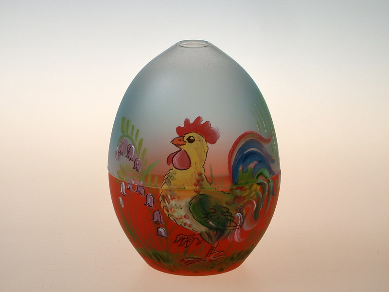 Vajíčko malované pro čajovou svíčku - kohoutek