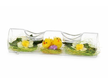 Trubicový svícen na 2 svíčky zdobený