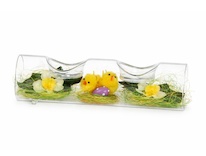 Trubicový svícen na 2 svíčky zdobený