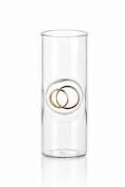 Skleněná odlivka výška 90 mm zlaté prstýnky v lůžku