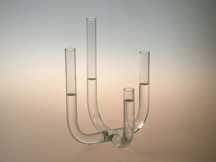 Čtyřramená skleněná váza Žonglér 