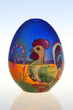 Vajíčko malované pro čajovou svíčku - kohoutek