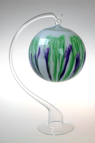 lampion na skleněném stojanu malovaný - duhové barvy