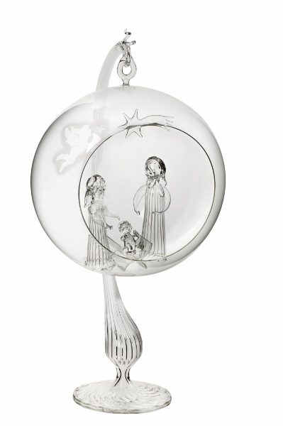 Vánoční lampion na skleněném stojanu Betlém